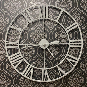 80 cm Roman Metal White Wall Clock- Indoor & Outdoor Use