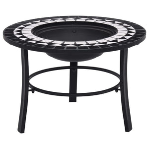 VidaXl Mosaic Fire Pit 68 cm Ceramic Black And White