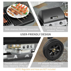 2 Burner Gas Barbecue Grill Propane Gas BBQ 5.6 kW