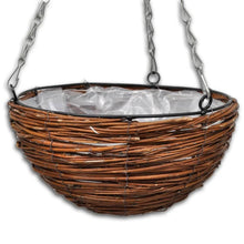 Load image into Gallery viewer, Hanging Round Willow Basket 4 pcs with Liner &amp; Chain
