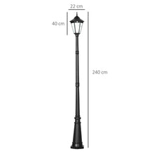 Load image into Gallery viewer, 2.4 m Garden Lamp Post Light LED Solar Powered Patio Path Lighting Lamp
