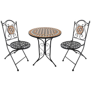 Outsunny Mosaic Bistro Outdoor Table And 2 Chairs