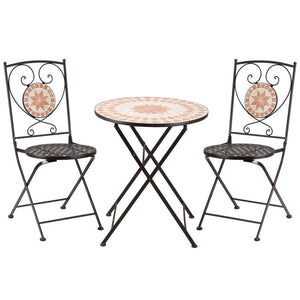 Outsunny 3-Piece Bistro Set Mosaic Outdoor Round Table And 2 Chairs