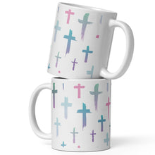 Load image into Gallery viewer, Water Colour Cross Glossy Mug
