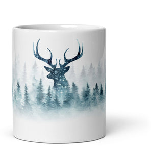 Reindeer White Glossy Christmas Mug