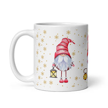 Load image into Gallery viewer, Chrismtas Gnome White Glossy Christmas Mug
