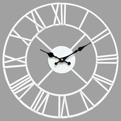 60 CM Roman Metal White Wall Clock- Indoor & Outdoor Use