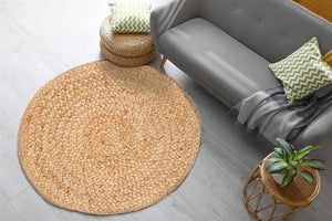 natural round rug