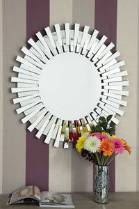 Starburst All Glass Stylised Round Mirror - MULTIPLE SIZES AVAILABLE