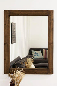 118 x 92 cm  solid wood farmhouse wall mirror