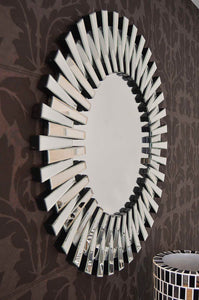 Starburst All Glass Stylised Large Round Mirror - MULTIPLE SIZES AVAILABLE