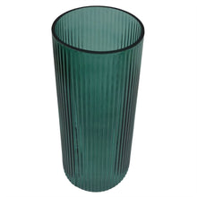 Load image into Gallery viewer, Green Ridged Glass Vase
