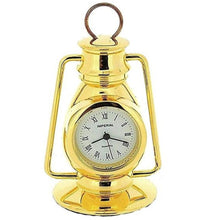 Load image into Gallery viewer, Miniature Clock Gold Metal Hurricane Lamp Solid Brass
