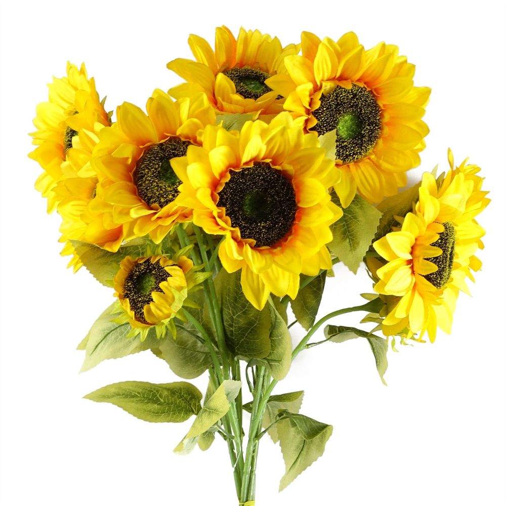 Pack of 6 x 88cm Yellow Artificial Sunflower