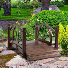 Load image into Gallery viewer, Wooden Garden Bridge Decorative Arc Footbridge &amp; Safety Guardrail Walkway
