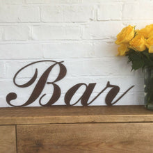 Load image into Gallery viewer, Rusted BAR Sign For Any Home Or Garden Bar
