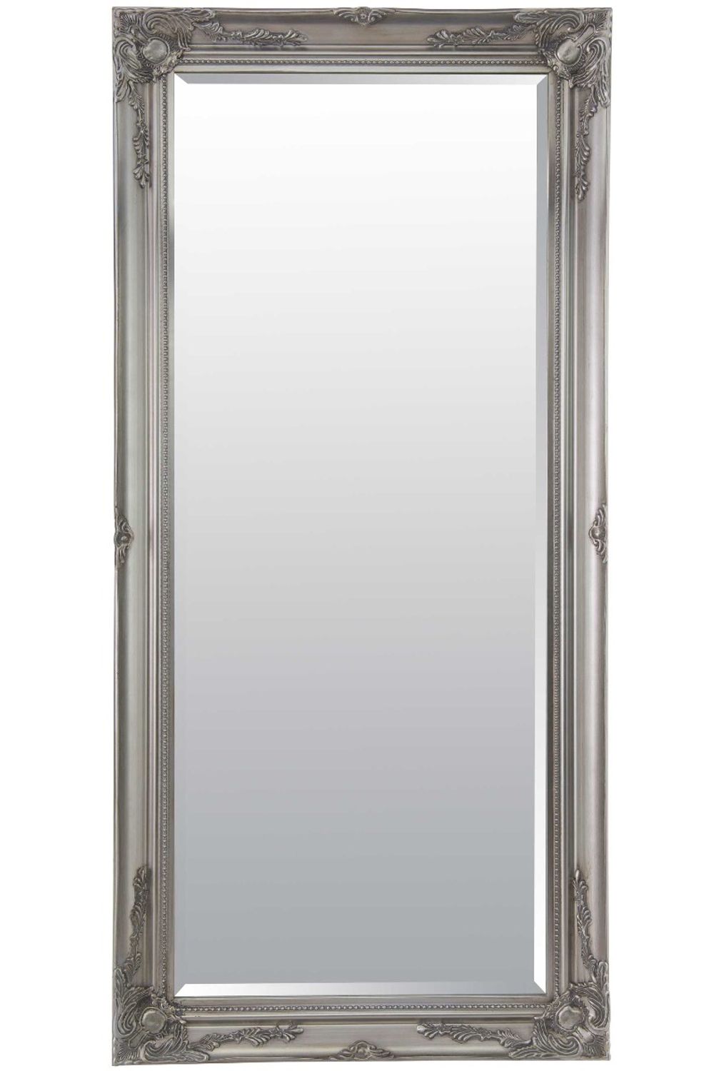 silver frame vintage mirror