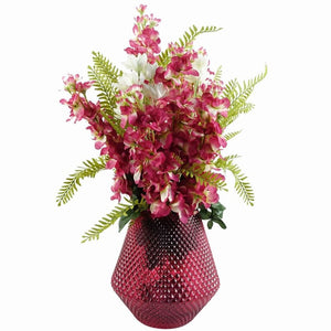 decorative red glass vase