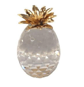 Miniature Clock Crystal Pineapple with Goldtone Solid Brass