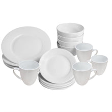 Load image into Gallery viewer, 16 Piece White Porcelain Dinner Set | M&amp;W
