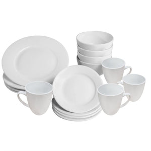 16 Piece White Porcelain Dinner Set | M&W