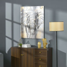 Load image into Gallery viewer, Hand-Painted Elephant Wall Art Canvas.
