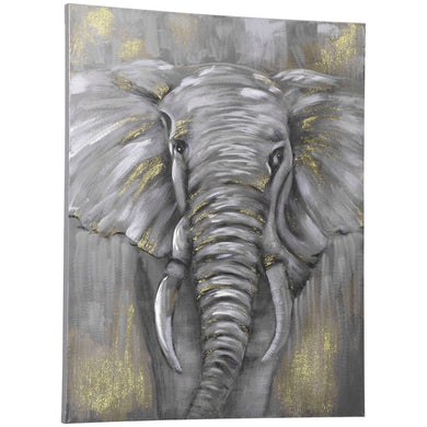 Hand-Painted Canvas Wall Art Elephant