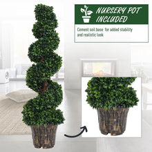 Load image into Gallery viewer, PE Set of 2 Artificial Boxwood Spiral Topiary Plant Tree&#39;s Green
