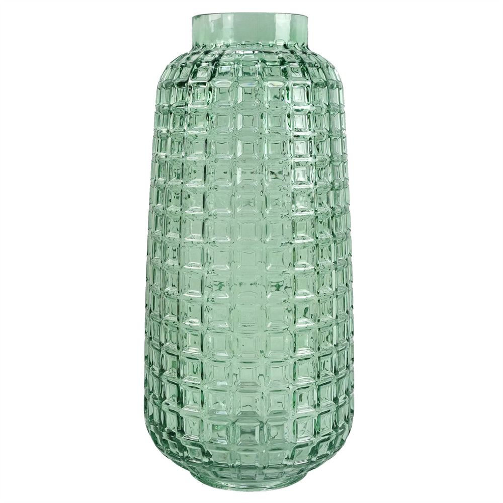 Green Cube tinted Green Glass Vase