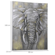 Load image into Gallery viewer, Hand-Painted Elephant Wall Art Canvas.
