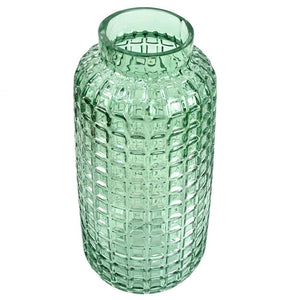 30cm green cub glass vase