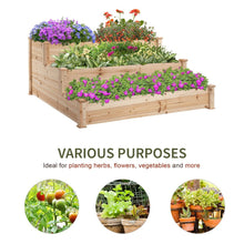 Load image into Gallery viewer, Wooden Raised Bed 3-Tier Planter Kit Elevated Plant Box
