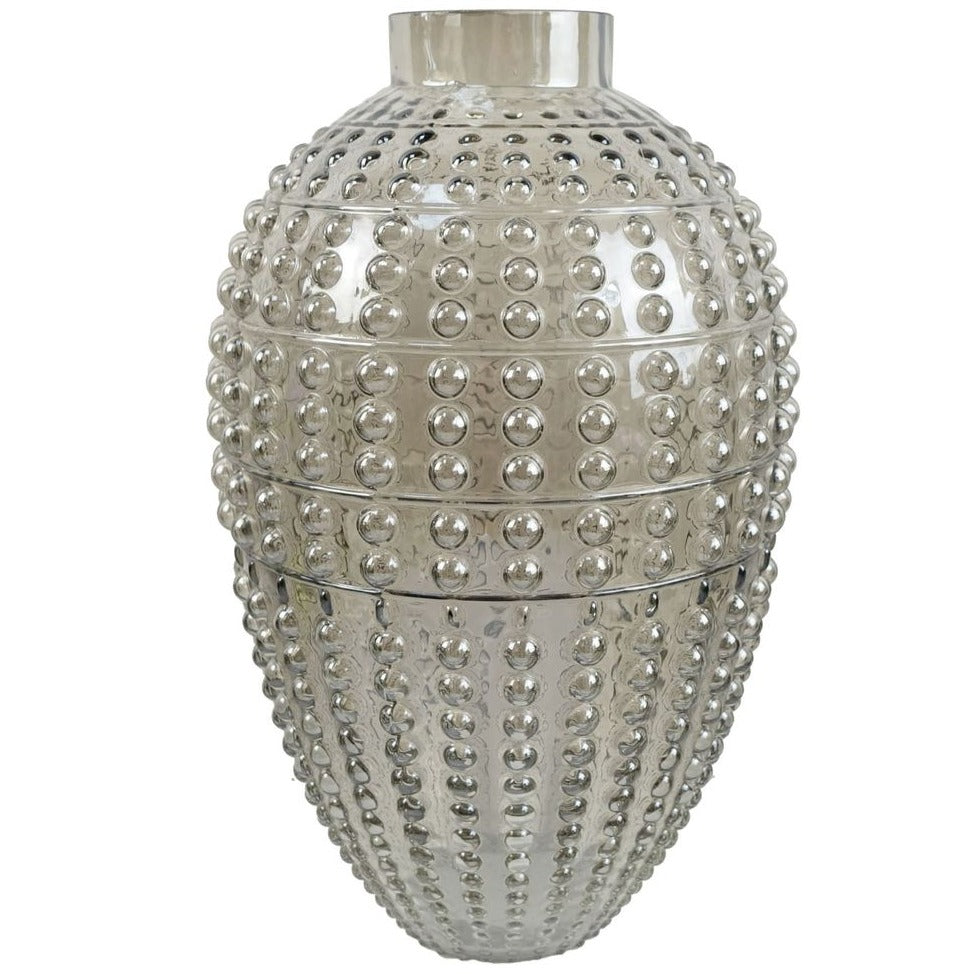 luxury bubble glass oval vase